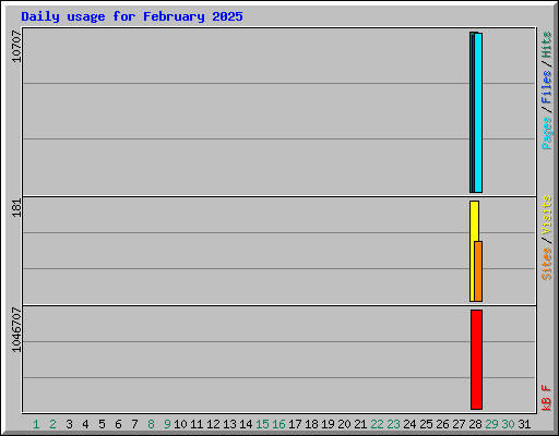 Daily usage for February 2025