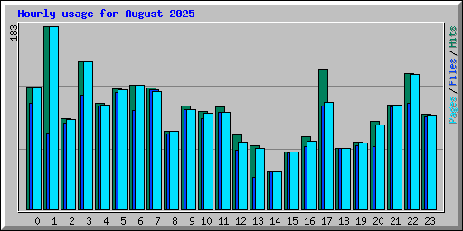 Hourly usage for August 2025