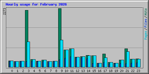 Hourly usage for February 2026
